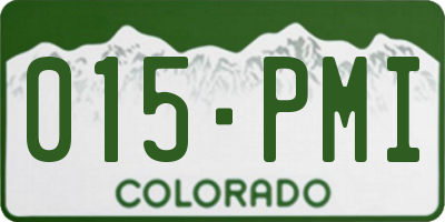 CO license plate 015PMI