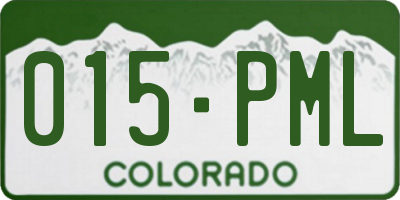 CO license plate 015PML