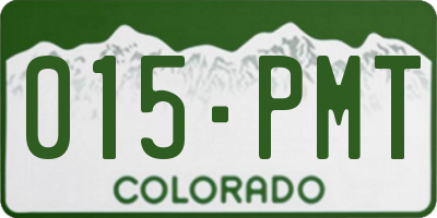 CO license plate 015PMT