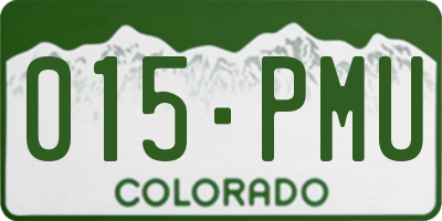 CO license plate 015PMU