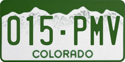 CO license plate 015PMV