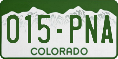 CO license plate 015PNA