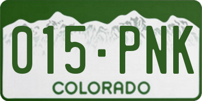 CO license plate 015PNK