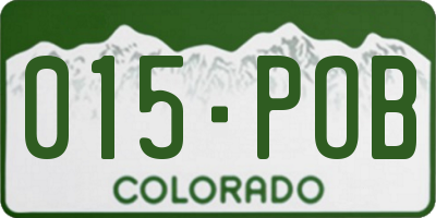 CO license plate 015POB