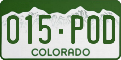 CO license plate 015POD