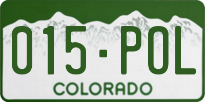 CO license plate 015POL