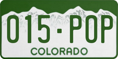 CO license plate 015POP