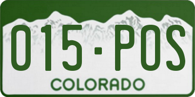 CO license plate 015POS