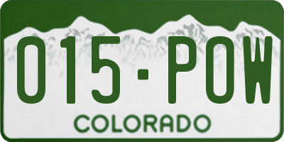 CO license plate 015POW