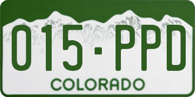 CO license plate 015PPD