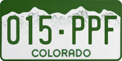 CO license plate 015PPF