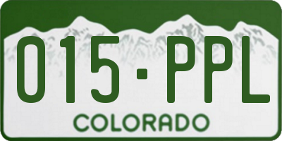 CO license plate 015PPL