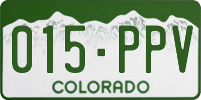 CO license plate 015PPV