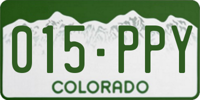 CO license plate 015PPY