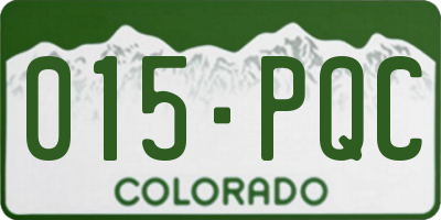 CO license plate 015PQC