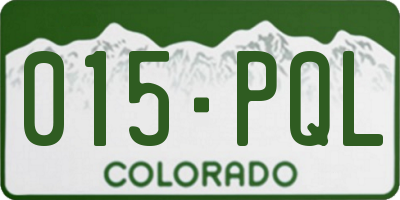CO license plate 015PQL