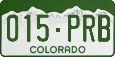 CO license plate 015PRB