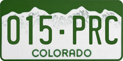 CO license plate 015PRC