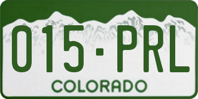 CO license plate 015PRL