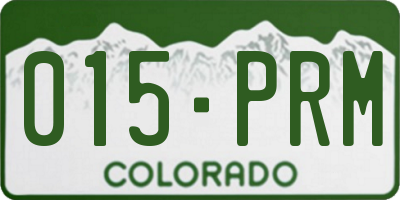 CO license plate 015PRM