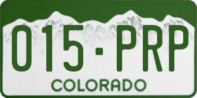 CO license plate 015PRP