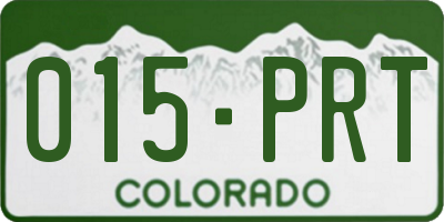 CO license plate 015PRT
