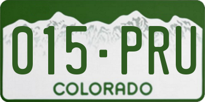 CO license plate 015PRU