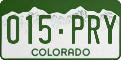 CO license plate 015PRY