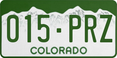 CO license plate 015PRZ
