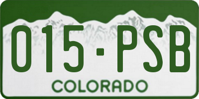 CO license plate 015PSB