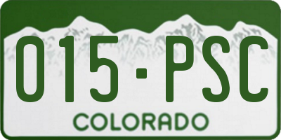 CO license plate 015PSC