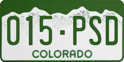 CO license plate 015PSD