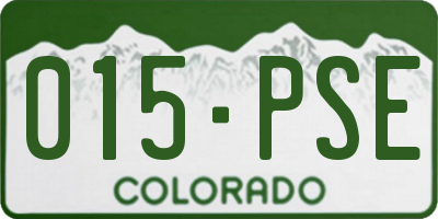 CO license plate 015PSE