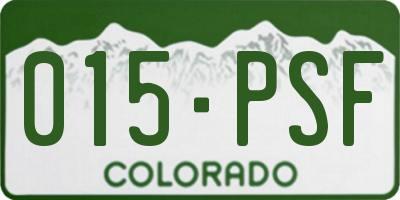 CO license plate 015PSF