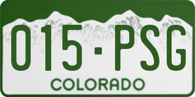 CO license plate 015PSG
