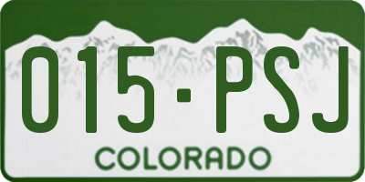 CO license plate 015PSJ