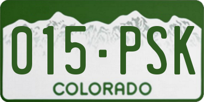 CO license plate 015PSK