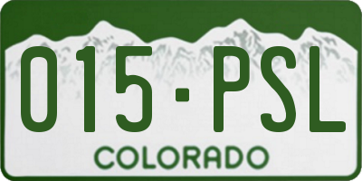 CO license plate 015PSL