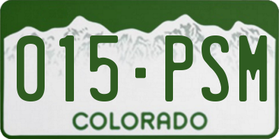 CO license plate 015PSM