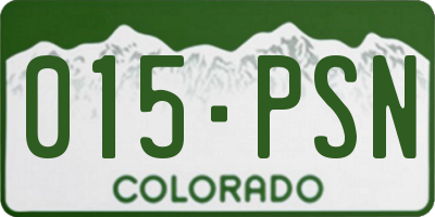 CO license plate 015PSN