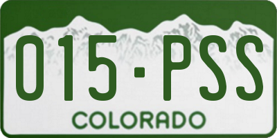 CO license plate 015PSS