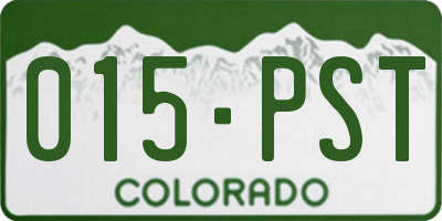 CO license plate 015PST