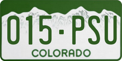 CO license plate 015PSU