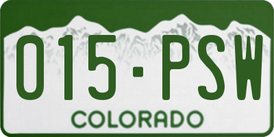 CO license plate 015PSW