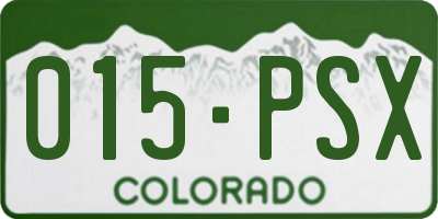 CO license plate 015PSX