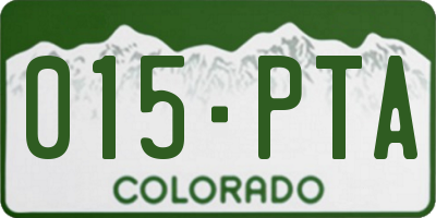 CO license plate 015PTA