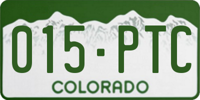 CO license plate 015PTC