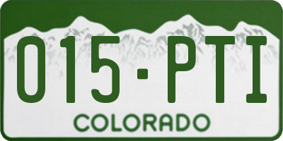 CO license plate 015PTI