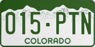 CO license plate 015PTN