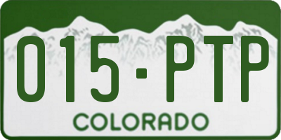 CO license plate 015PTP